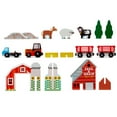 thumbnail image 6 of Melissa & Doug 17-Piece Wooden Take-Along Tabletop Farm, 4 Farm Vehicles, Wood Play Pieces, Barn, Grain House, Model Train Sets, 6 of 11