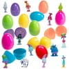 12 Toy Filled Easter Eggs With Trolls Figurines - Assorted Colors and Characters from Dreamworks Trolls - Prefilled To Save You Time - Perfect For Egg Hunts Or As Party Favors - 5 Bonus Troll Jewels