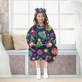 thumbnail image 7 of FORMRS Wearable Blanket Hoodie with Sleeves for Kids Cozy Flannel Sweatshirt, Neon Christmas, 7 of 7