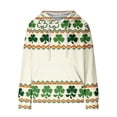 thumbnail image 2 of Camisetas Largas de Verano para Mujeres con Capucha de Impresión Del Día de San Patricio con Bolsillos Blusa Casual Suelta, 2 of 5