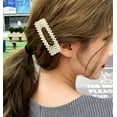 thumbnail image 3 of 2PCS Sweet Imitation Pearl Hair Clips Hairpin Simple Fashion Alloy BB Hairgrip Hair Accessories for Women (Rectangle, Gold), 3 of 5