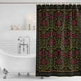 thumbnail image 3 of Vintage Red Roses Shower Curtain, Waterproof Shower Curtains for Bathroom, Abstract Art Floral Green Leaves Washable Fabric Bathtub Curtain Set Bath Decor with 12 Hooks Extra Long 72"x96", 3 of 8