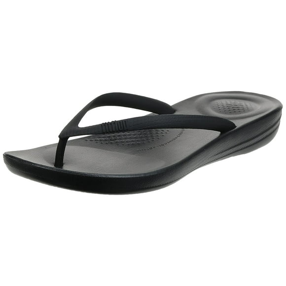 FitFlop Women's Iqushion Super-Ergonomic Flip-Flops, All Black, 8