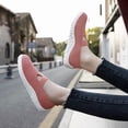 thumbnail image 4 of DLWKIPV Breathable Knit Slip-On Shoes for Women - Lightweight Comfort Flats for Daily WalkinAg & Work(RED,7), 4 of 6