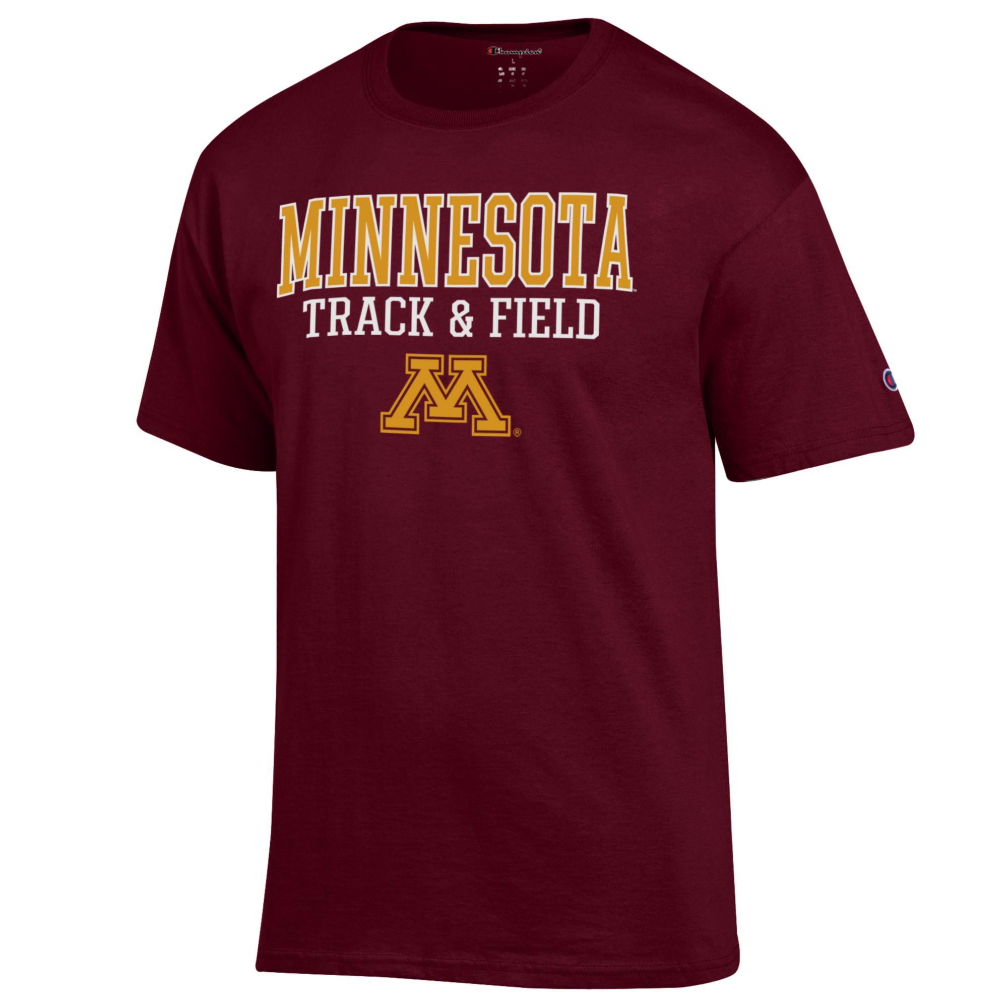 Men's Champion  Maroon Minnesota Golden Gophers Track & Field Stack T-Shirt