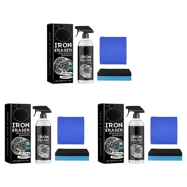 12/3pcIron Car Tire Rust Remover Cleaning Rust Remover Stain Remover Fresh Car Tire Rust Cleaner 120ml