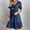 Blue, variant on Women Dresses under $10! Cagogo Women's 2025 Summer Wedding Guest Dresses Short Sleeve V Neck Casual Flowy Midi Dress Loose Trendy Aline Swing Tiered Beach Vacation Sundress