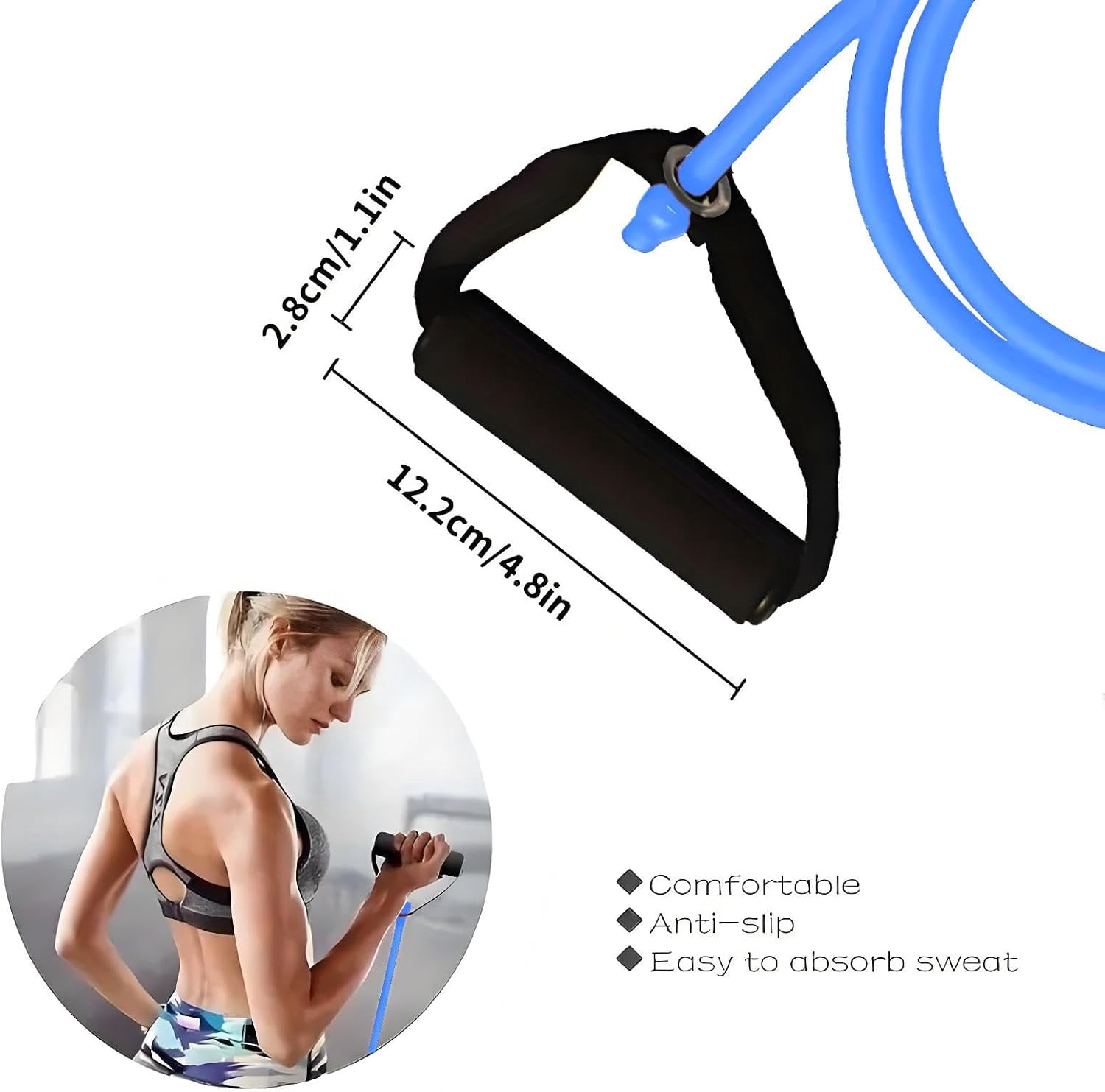 JJEAN-Premium Exercise Bands Resistance Bands Set with Handles & Door Anchor - Perfect Stretch Rope for Home Workouts, Ideal for Fitness Enthusiasts & Home Gym