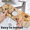 thumbnail image 6 of Vsdgher Vintage Floral Butterfly Collage Kitchen Sink Splash Guard Faucet Mat -1 PC Super Absorbent Fast Drying Mat Sink Gadgets-Splash, Bathroom,Sink Mat,(15" X 5.5" ), 6 of 7