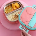 thumbnail image 2 of Tableware Two Grid Portable Lunch Container with Thermal Insulation for Travel – Stainless Steel Square Insulated Lunch for School, 2 of 4