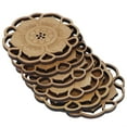 thumbnail image 3 of Cup Mat, 6Pcs/Set Natural Bamboo Material Heat-Insulation Durable Cup Pad, Exquisite For Home Decoration Living Room  Root Type,Flower Bud Type, Leaf Type, 3 of 8