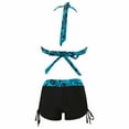 thumbnail image 3 of MKLEKYY Womens Swimsuit Women's Neck Lace Up Two Piece Swimsuit Set Back Lace Up Swimsuit Set, 3 of 4