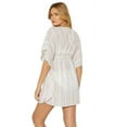 thumbnail image 3 of Bleu By Rod Beattie Women's Metallic Caftan Cover Up Swimsuit White Size Medium, 3 of 4
