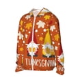 thumbnail image 2 of Kll Happy Thanksgiving Three Gnomes Print Men'S Women’s Upf 50+ Sun Protection Outdoor Hoodie Jacket Long Sleeve Fishing Hiking Performance Shirt- Medium, 2 of 8