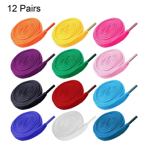 Cordones Planos De Repuesto Yellow Tong 12 Pares Para Zapatos Deportivos