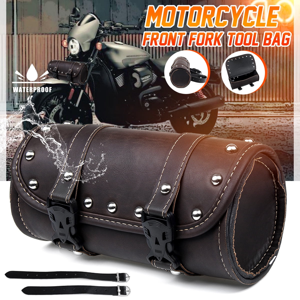 Leather Motorcycle Barrel Bag 