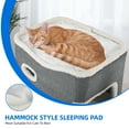thumbnail image 4 of Dextrus Modern Cat Cube Condo, 2-Tier Indoor Cat House,Cat Tunnels with Scratch Pad and Hideaway Cube, 17.7"L x 13.7"W x 24.8"H,Cactus,Gray, 4 of 6