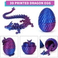 thumbnail image 3 of 3D Printed Dragon Egg for Kids Age 3 - 12 , Dragon Eggs with Dragon Inside, Crystal Dragon Fidget Toys, Full Articulated Dragon in Egg, Adults Fidget Toys for Autism ADHD (Purple), 3 of 8