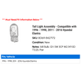 thumbnail image 2 of HELLA Hyundai Elantra Tail Light Assembly fits 1996-1998, 2011-2016 2 Pieces, 2 of 2