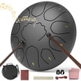 thumbnail image 1 of Tambor de lluvia Innowarmer con forma de lengua de acero, 8 pulgadas, negro, 1 of 4