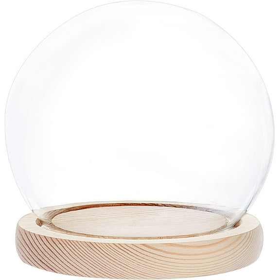 Glass Display Showcase with Base Decorative Display Dome Miniature Case Snowglobe for Fairy Lights Plants Flower Craft Display Beach Christmas Decoration 3x4inch for diy