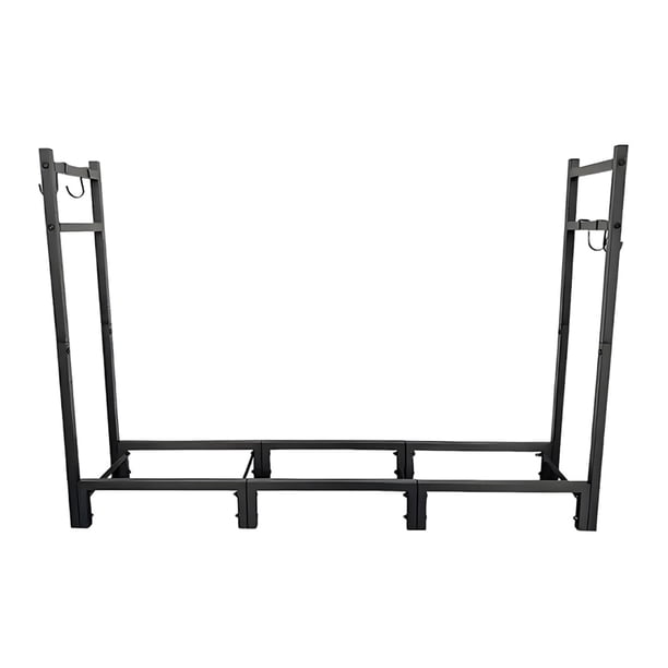 Soporte apilador de leña resistente, soporte grande para apilar leña para terraza o patio, 44,8 x 9,8 x 31,5 pulgadas