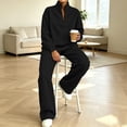 thumbnail image 5 of successthop Sweatsuits for Women with Zipper 2 Piece Long Sleeve Sweatshirt Fleece Sweatpant Solid Tracksuit with Pocket, 5 of 6