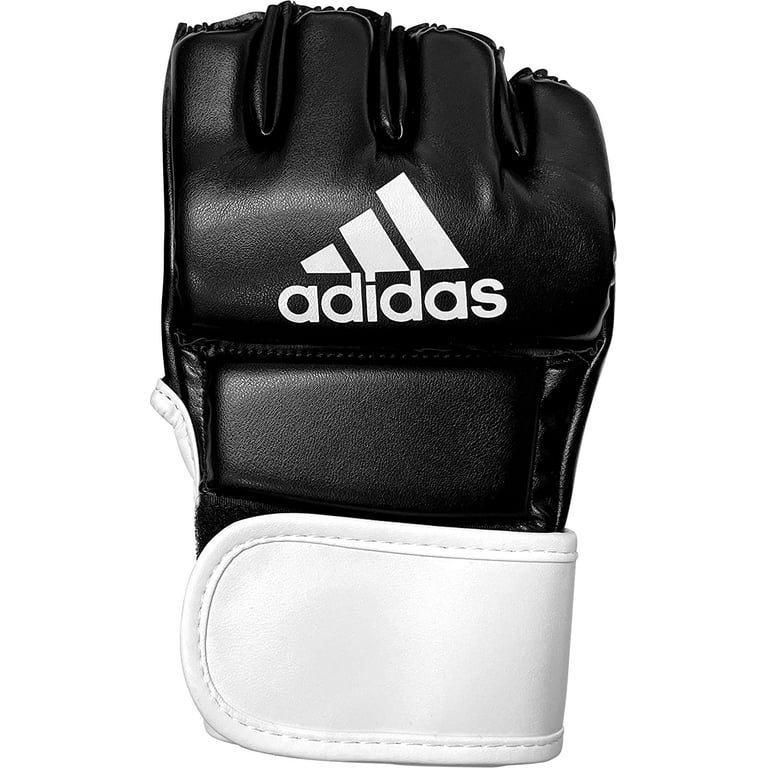 Adidas MMA Gloves Grappling Hook & Loop Training Gloves, for Men & Women,  Black , White, Medium