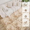 thumbnail image 4 of 8x10 Shag Area Rug for Living Room Bedroom, Tie-Dyed Beige High Pile Soft Plush Shaggy Furry Cream Bedside Playroom Dorm Carpet, Non-Slip, Non-Shedding Modern Indoor Floor Rug, 4 of 4
