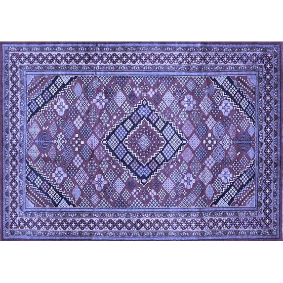Ahgly Company Indoor Rectangle Persian Blue Traditional Area Rugs, 7' x 9'