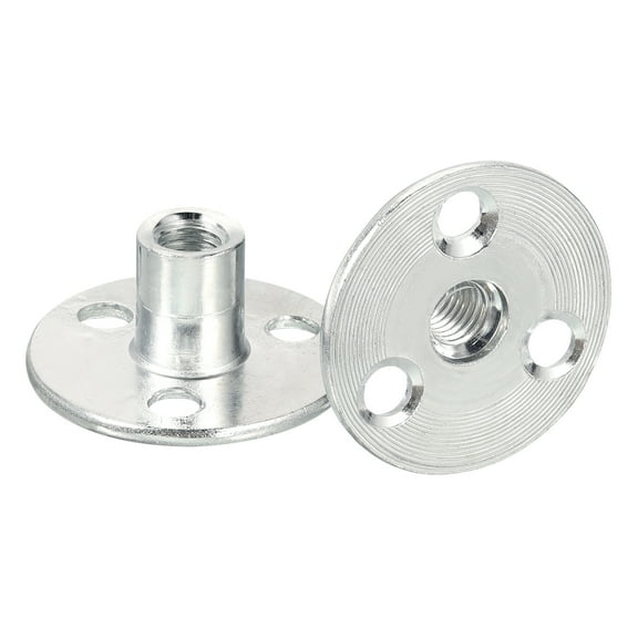 Uxcell M8 Brad Hole Tee Nut, 5 Pack Carbon Steel Round Base Screw-in T-Nuts