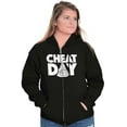 thumbnail image 3 of Cheat Day Pizza Fitness Food Craving Unisex Fleece Graphic Zip Up Hoodie Brisco Brands 2X, 3 of 5