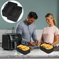 thumbnail image 4 of Jinsinto Silicone Pot for Double Air Fryer, 2PCS Reusable Air Fryer Liners, Silicone Air Fryer Basket, Accessory for Air Fryer, Oven, Microwave, Cake Mold, black, 4 of 5
