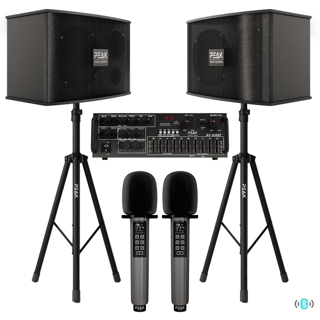 PEAK Système de Karaoké Professionnel Bluetooth (Écho, Égaliseur et 1200 W)