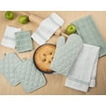 thumbnail image 3 of Mainstays Kitchen Towel, Dishcloth, Oven Mitt, and Pot Holder 8 Pack Set, Sage, 100% Cotton, 3 of 9
