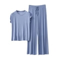 thumbnail image 3 of Ailaofu Women's Buttery Soft Modal Pajama Set - Breathable 2-Piece Lounge Sleepwear with Elastic Waist, 3 of 7