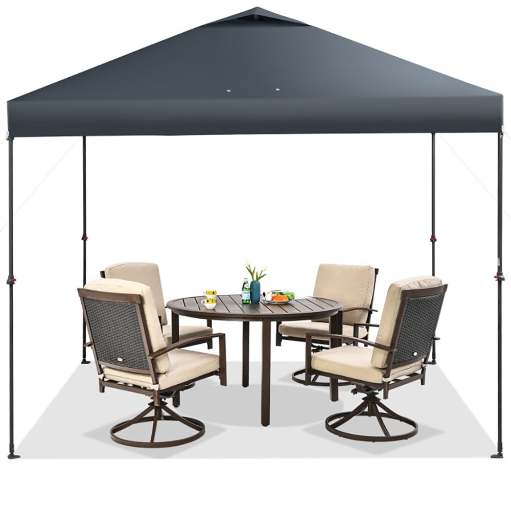 Aimee Lii 10 x 10 Feet Foldable Outdoor Instant Pop-up Canopy with Carry Bag, Backyard Canopy Gazebo for Party Camping BBQ Events, Gray