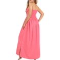 thumbnail image 4 of HAPPY BAY Women's Solid Smocked Top Maxi Evening Slit Dress Casual Strapless Tube Dresses for Women One Size Punch, Plain, 4 of 5
