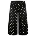 thumbnail image 5 of RUTAYY Women's Pants Cropped Wide Leg Polka Dot Fold Over Waist Loose Stretch Casual Trousers Black, 5 of 5