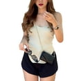 thumbnail image 2 of Gupgi Women Split Tube Tops Summer Solid Color Strapless Bandeau Top, 2 of 6