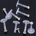 thumbnail image 4 of jiaroswwei 10 Pcs Acrylic Clear Rhinestone Lip Labret Bar Ear Spicule Ring Piercing Jewelry, 4 of 6