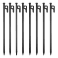 thumbnail image 1 of Estacas De Acero Resistentes De 30cm Para Tienda, 8 Piezas NEGRO, 1 of 5
