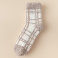 thumbnail image 1 of Dyfzdhu Women Plaid Fuzzy Winter Sleeping Socks House Socks Bed Socks Hut Socks, 1 of 4
