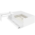 thumbnail image 4 of Full Size Platform Bed with Desk and 6 Drawers, White Wooden Storage Bed Frame with Shelves and Dressing Table, 4 of 10