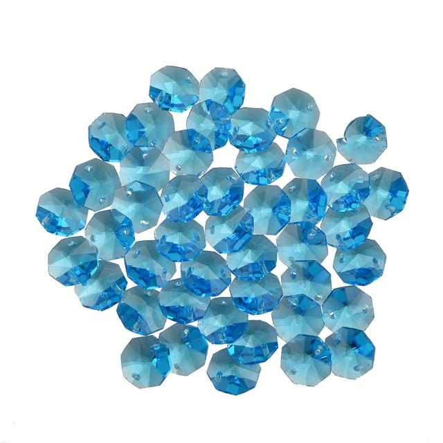 TIMIFIS Home Decor 50PCS Clear Crystal Glass Chandelier Part Prisms Octagonal Beads DIY Decor 14MM Decor - Fall