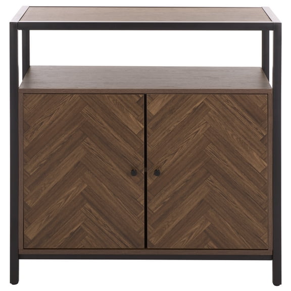 SEI Handan Double Door Cabinet (31.5" x 15" x 34.5"), Brown/Black