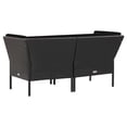 thumbnail image 5 of vidaXL 6 Piece Garden Lounge Set with Cushions Poly Rattan Black, 5 of 5