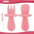 thumbnail image 4 of DEBGFS Toddler Utensils Set Self-Feeding Silicone Baby Utensils Anti-Choke BPA-Free Baby Fork and Spoon Set with Protective Choke Barriers for Baby Toddler Led Weaning Ages 6 Months Up,pink, 4 of 8