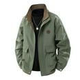thumbnail image 2 of Jacket for Men Plus Size Mens Jackets Men Casual Solid Color Zipper Pocket Turndown Collar Long Sleeve Hoodless Outwear Jackets, M-4XL, 2 of 4