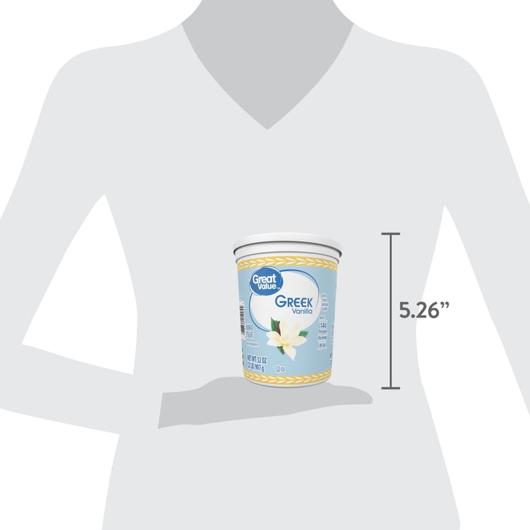 Great Value Vanilla Nonfat Greek Yogurt, 32 oz Tub, protein-packed,  low-calorie, creamy, resealable - Walmart.com